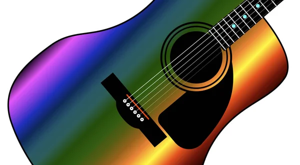 Rainbow Western Guitar — Stock Vector