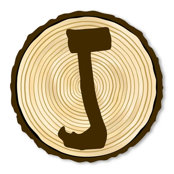 Буква J Log End — стоковый вектор
