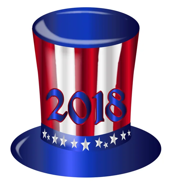 Uncle Sam 2018 flagga hatt — Stock vektor