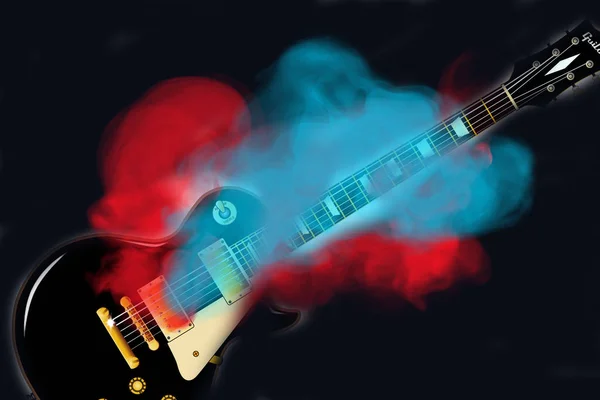 Palenie gorące gitara — Zdjęcie stockowe