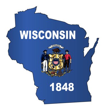 Wisconsin anahat harita ve bayrak