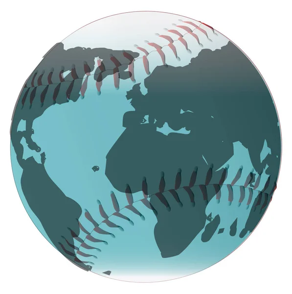 Baseball und Globus — Stockvektor