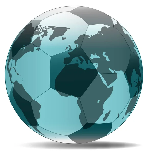 Football World Globe — Stock Vector