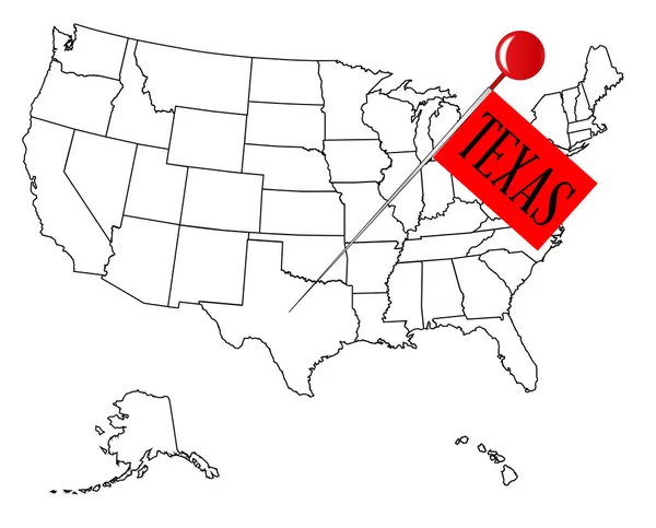 Broche à bouton Texas — Image vectorielle