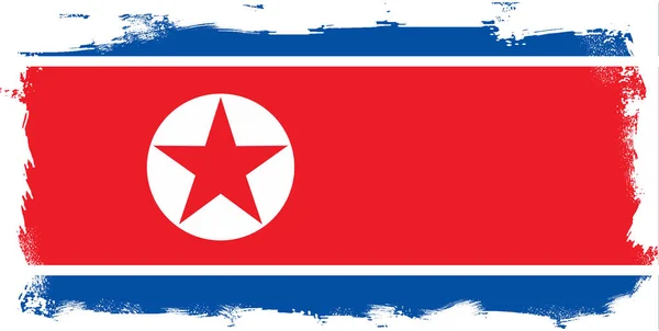 Bandera de Corea del Norte en Grunge — Vector de stock