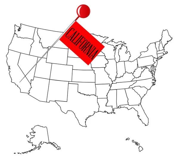 Pin de botão Califórnia —  Vetores de Stock