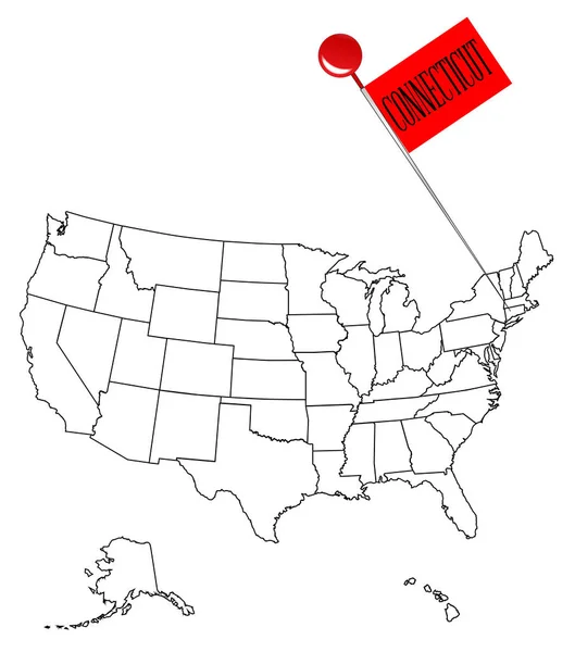 Broche de bouton Connecticut — Image vectorielle