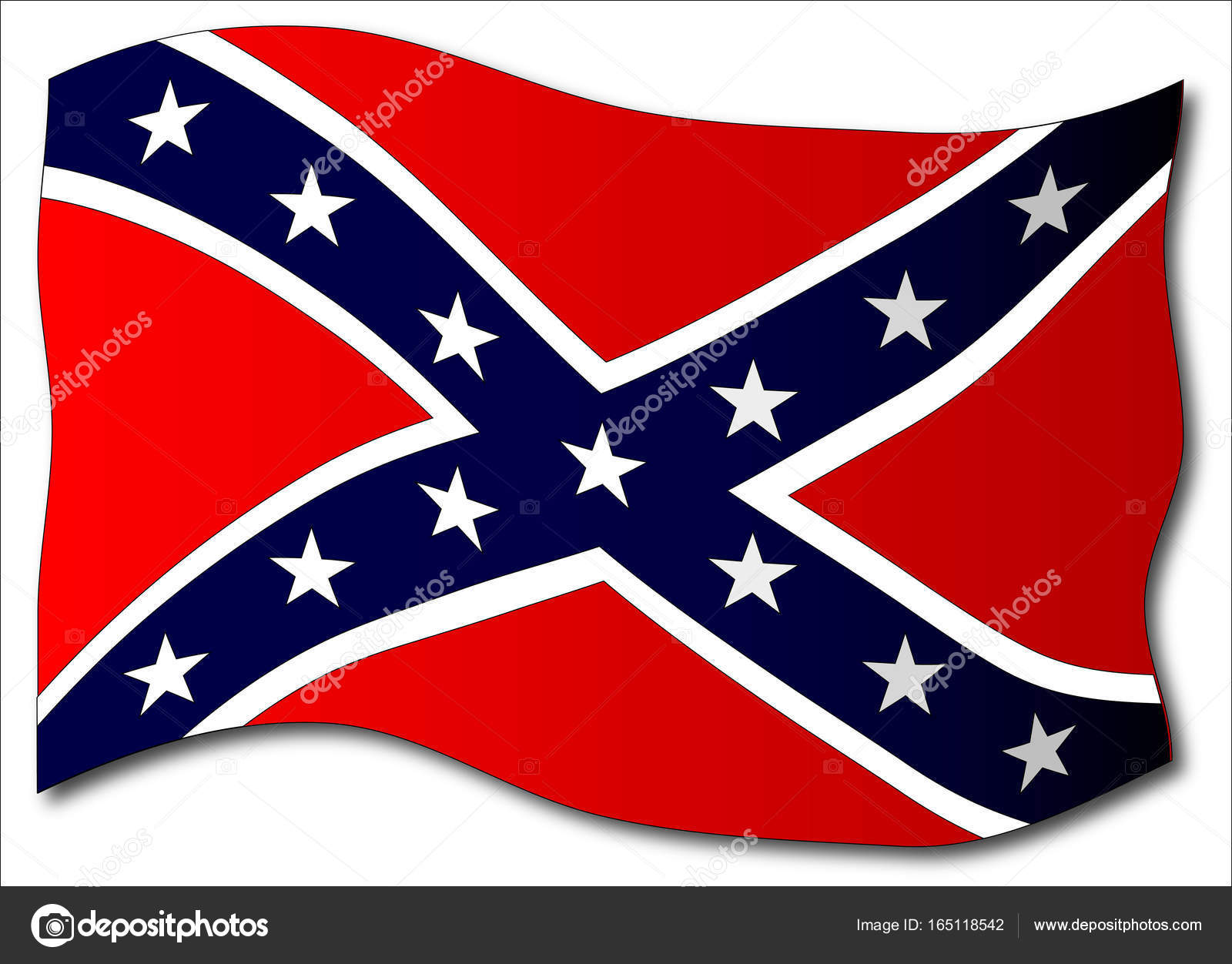 Image vectorielle Drapeau confédéré agitant isolé par ©BigAlBaloo -  165118542, image size:1024x801