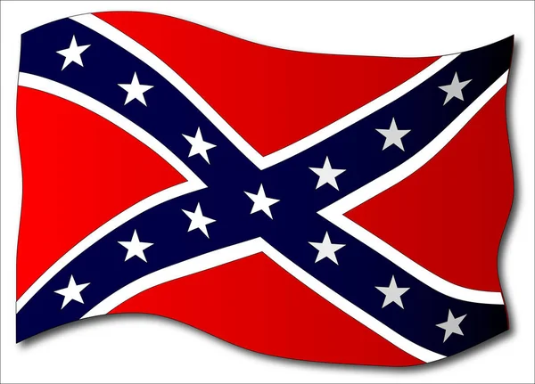 Sventolando bandiera confederata isolata — Vettoriale Stock