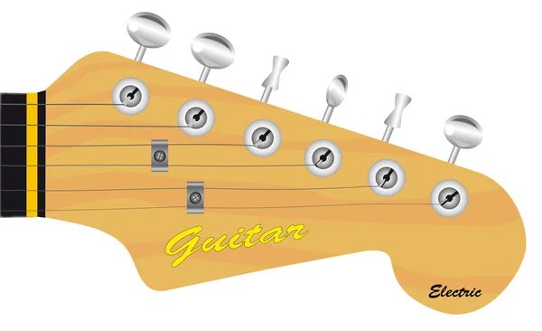 Cabeza de guitarra aislada — Vector de stock