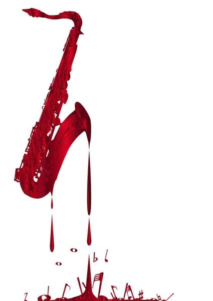 Saxofón rojo caliente — Archivo Imágenes Vectoriales
