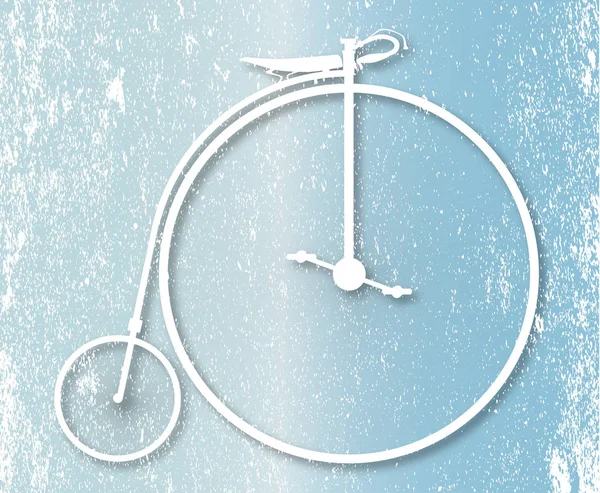 Penny Farthing Grunge Branco — Vetor de Stock