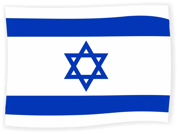 İsrail bayrağı sallanıyor — Stok Vektör