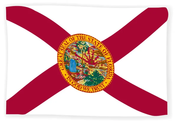Wapperende vlag van florida — Stockvector