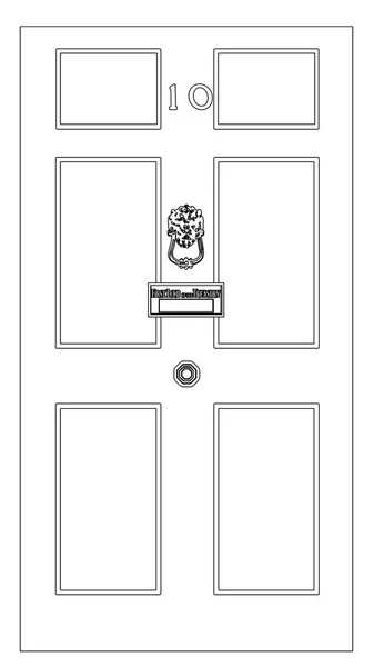 10 Downing Street linea di disegno — Vettoriale Stock