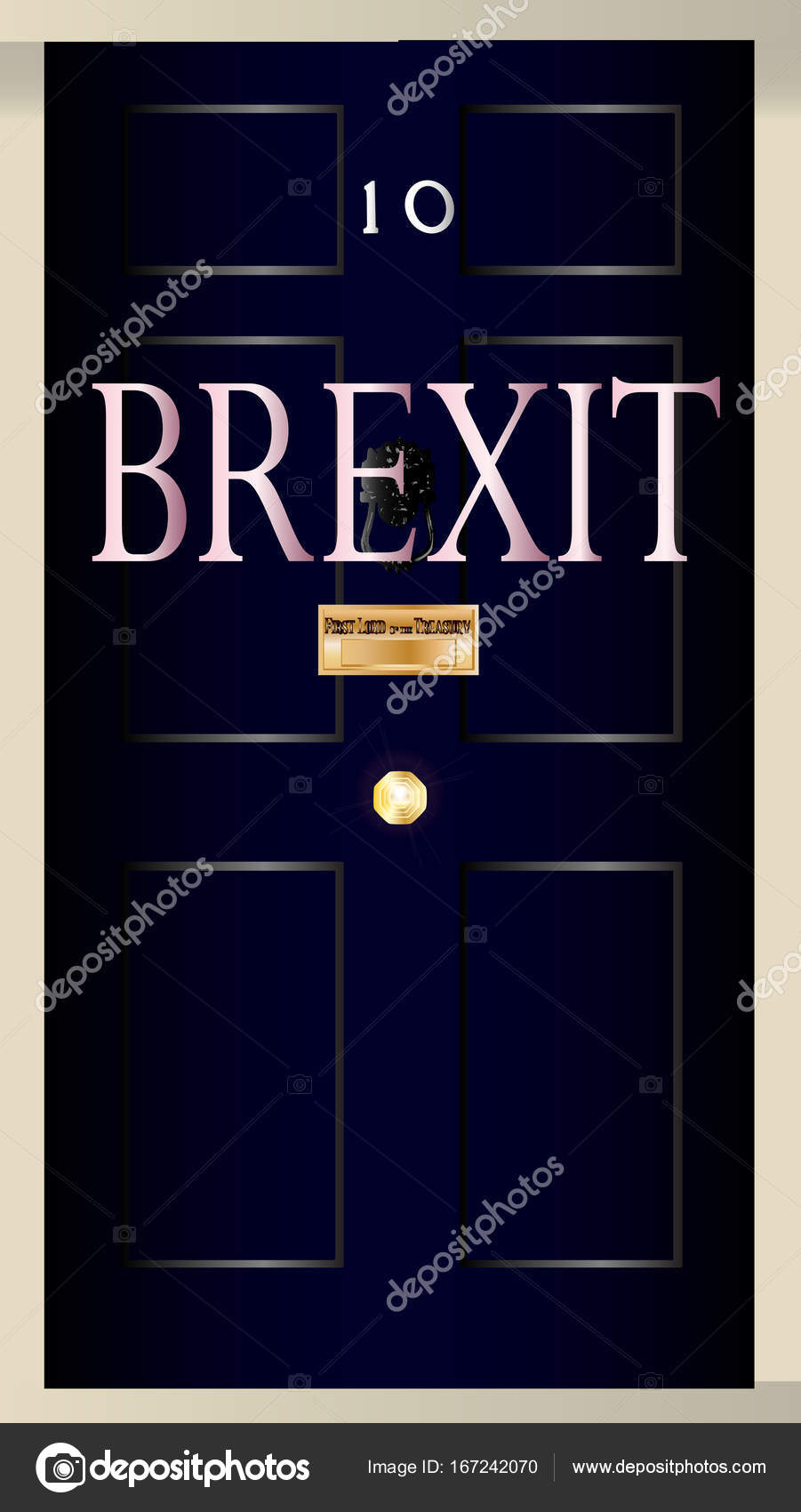 Ten Downing Street Brexit Door Stock Vector C Bigalbaloo