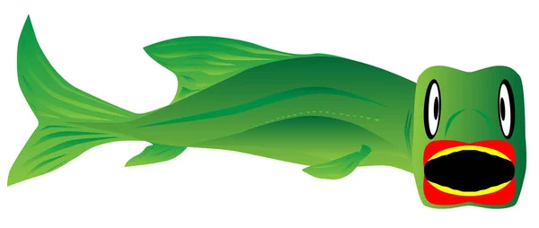 Pesce verde grande — Vettoriale Stock