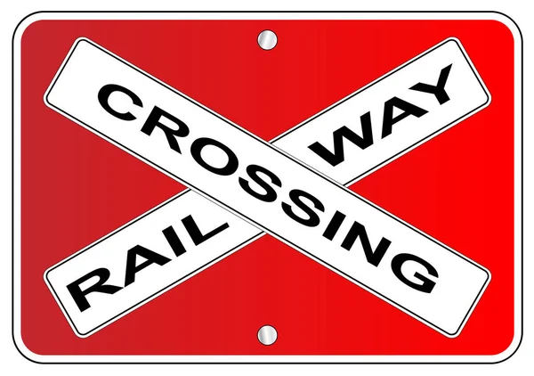 Kırmızı demiryolu geçiş işareti — Stok Vektör