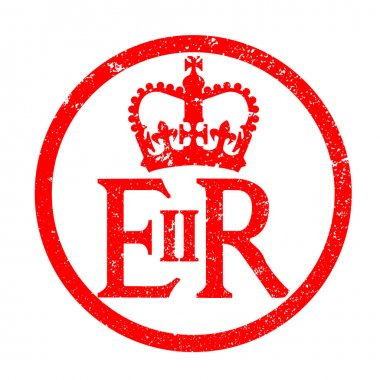 Elizabeth's Reign Emblem Rubber Ink Stamp clipart