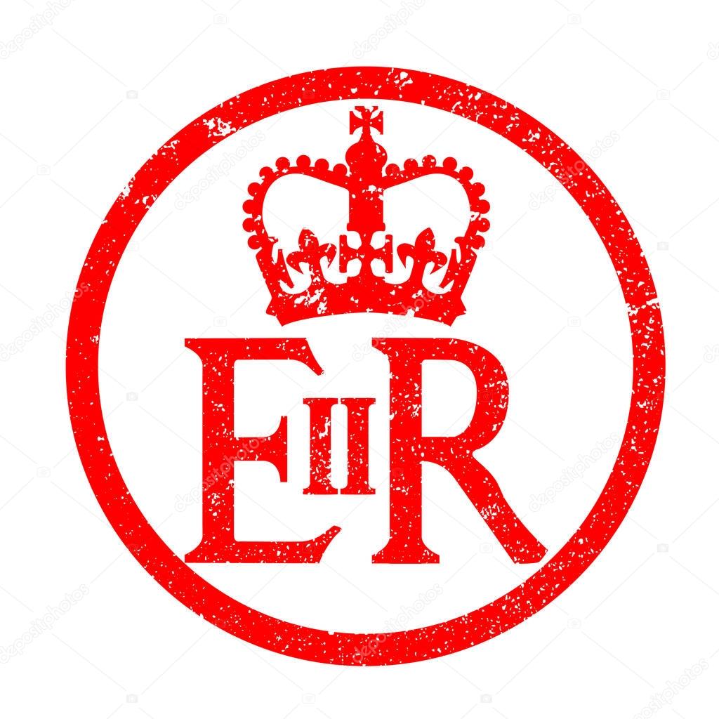 Elizabeth's Reign Emblem Rubber Ink Stamp