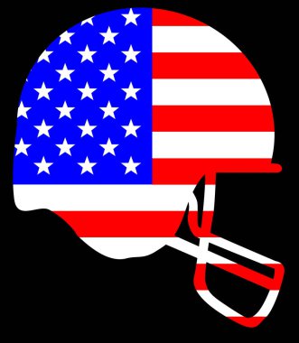 Futbol kask siluet yıldızlar ve çizgiler üzerinde