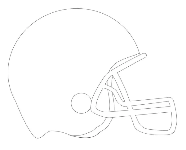 フットボール用ヘルメット外形スケッチ — ストックベクタ