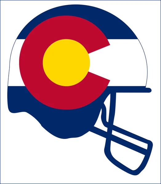 Colorado Estado Bandeira Futebol Capacete —  Vetores de Stock