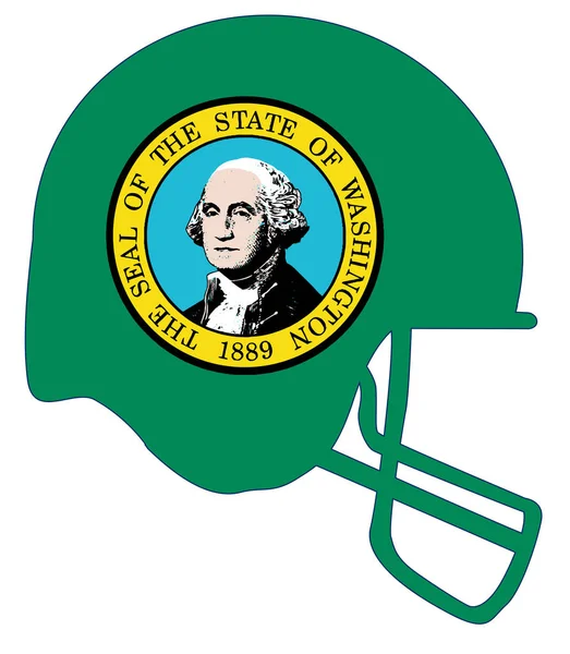 Washington State Flag Football Helmet — Stock Vector