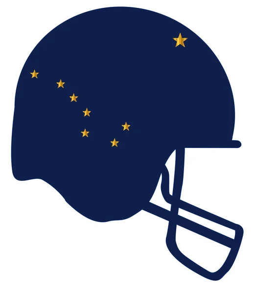 阿拉斯加州旗橄榄球头盔 — 图库矢量图片