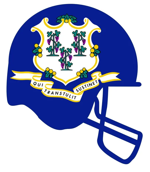 Connecticut State Flag Football Helmet — Stock Vector