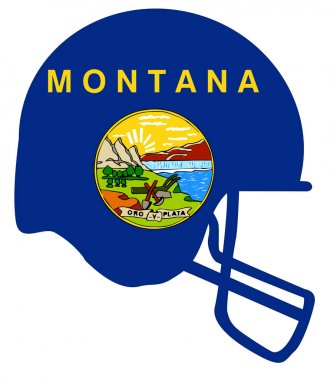 Montana State Flag Football Helmet clipart