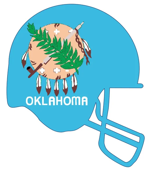 Oklahoma Estado Bandeira Futebol Capacete —  Vetores de Stock
