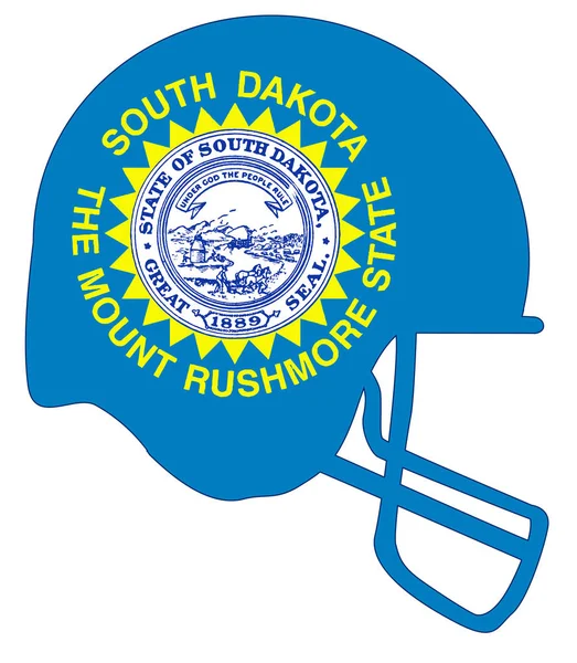 South Dakota State Flag Football Helmet — Stock Vector