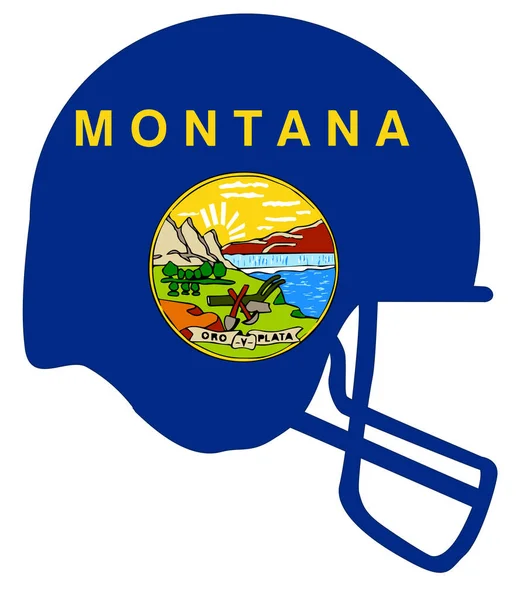 Montana State flagga fotboll hjälm — Stock vektor