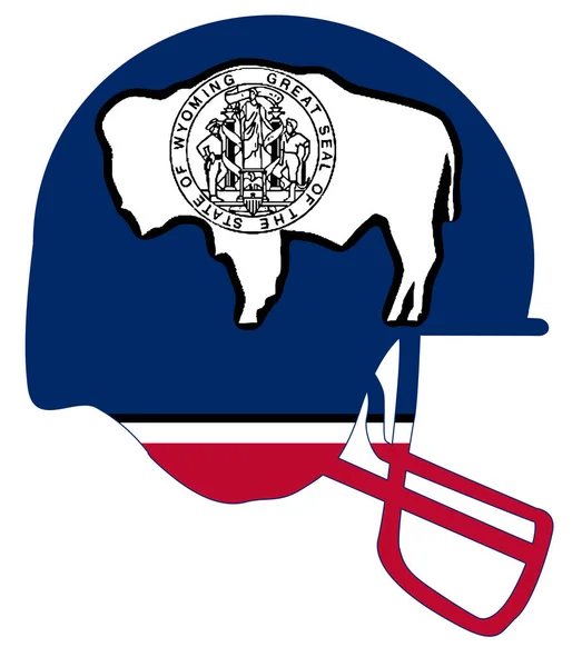 Wyoming State Flag Football Helmet — Stock Vector