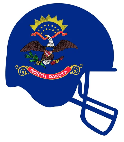 Casque de football drapeau de l'État du Dakota du Nord — Image vectorielle