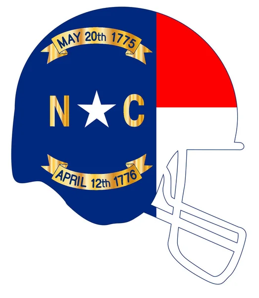 North Carolina State Flag Football Helmet — Stock Vector