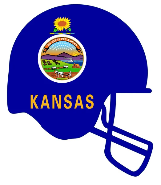 Прапор штату Канзас футбол шолом — стоковий вектор