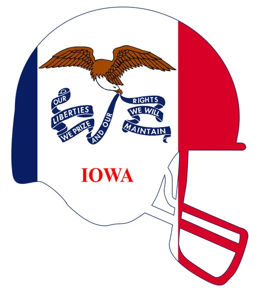 Iowa State Flag Casco de fútbol — Archivo Imágenes Vectoriales