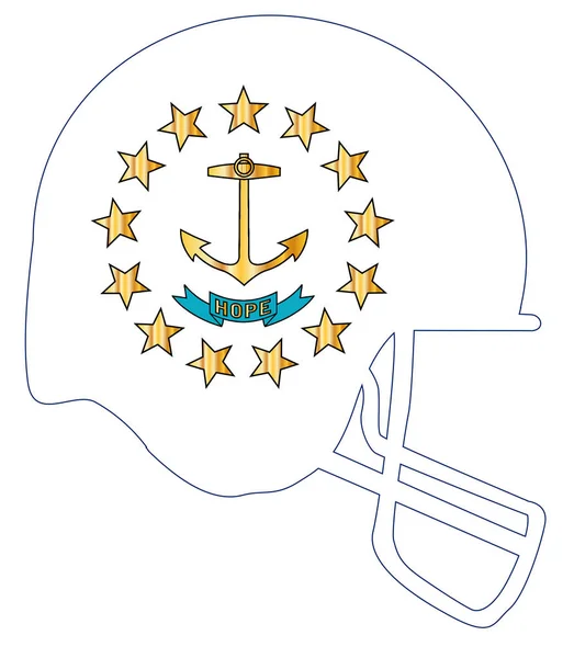 Rhode Island κρατική σημαία ποδόσφαιρο κράνος — Διανυσματικό Αρχείο
