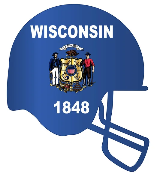 Wisconsin State Flag Football Helmet — Stock Vector