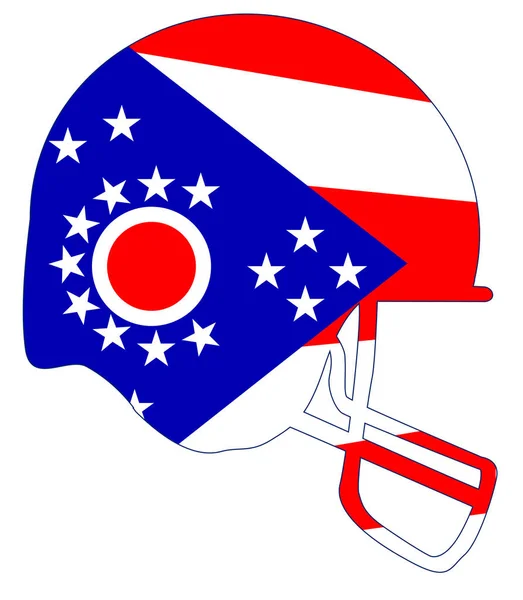 Ohio State Flag Capacete de futebol —  Vetores de Stock