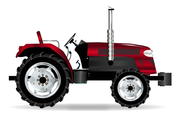 Kırmızı izole traktör — Stok Vektör