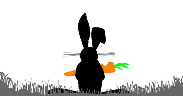 Kanin spiser en gulerod – Stock-vektor