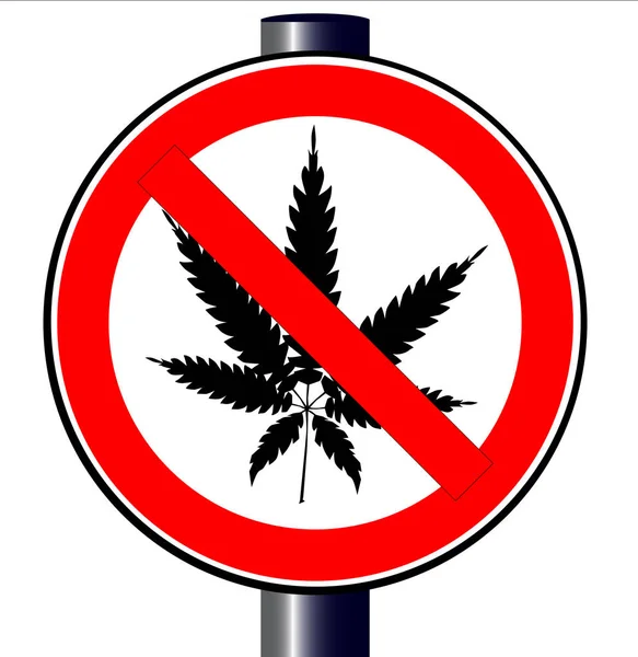 Weed Ban Sign — Stock Vector