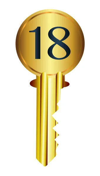 18 urodziny klucz — Wektor stockowy