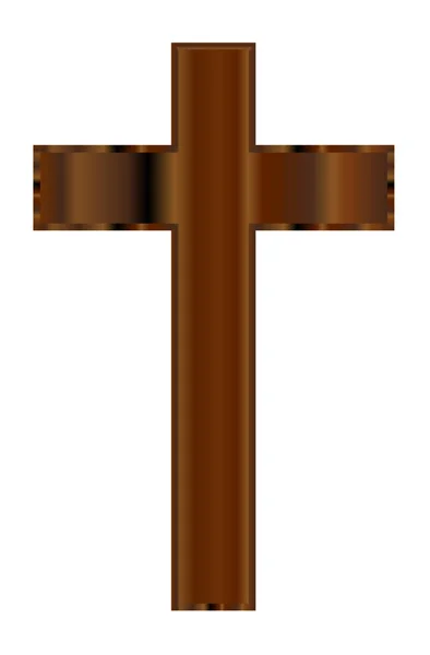 Christliches Holzkreuz — Stockvektor