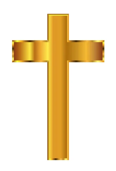 Golden Christian Crucifix — Stock Vector