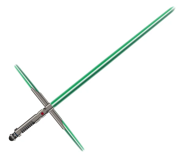 Arma de futuro de espada de luz verde — Vetor de Stock