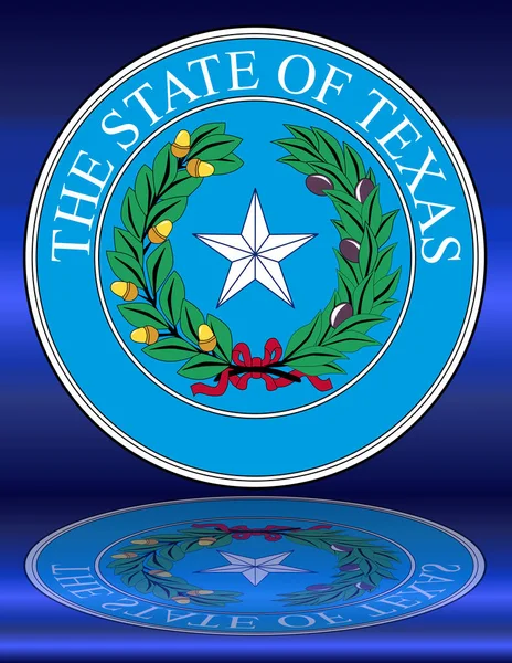 Texas Stato Seal Riflessione — Vettoriale Stock